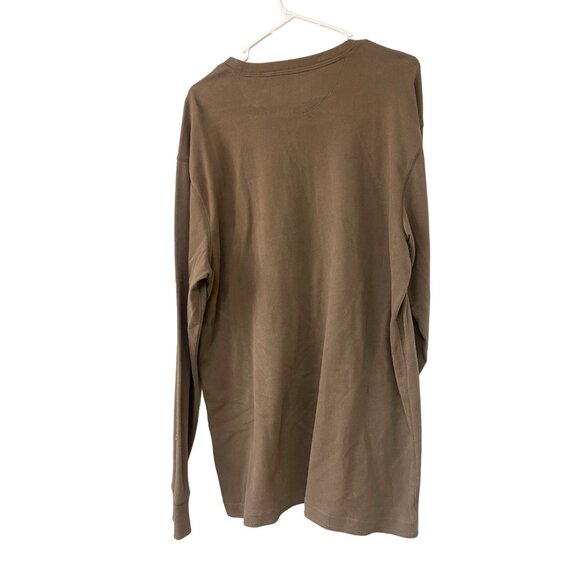 Sonoma Life + Style XL Long Sleeve Crew Neck Shirt 100% Cotton Brown - Picture 4 of 5